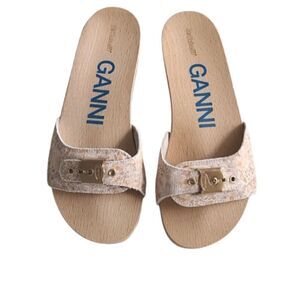 Ganni X Clogs Beige 
Scholl Pescura Heel Size 10 NWOT